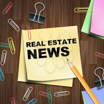 Real Estate News Notepad Shows For Sale 3d Illustration