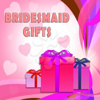 Bridesmaid Gifts Giftboxes Shows Occasion Presents 3d ILlustration