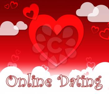 Online Dating With Clouds Showing Web Site And Dates