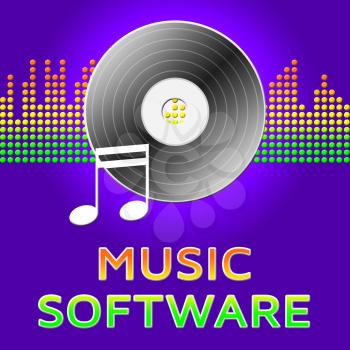 Music Software Record Disc  Meaning Song Applications 3d Illustration