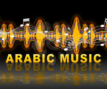 Arabic Music Soundwaves Shows Middle East Sound Tracks
