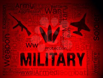 Military Word Means Armed Forces And Defense