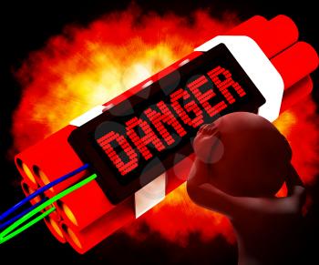 Danger Dynamite Sign Meaning Caution Or Dangerous 3d Rendering