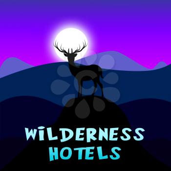Wilderness Hotels Mountain Scene Shows Wild Adventure 3d Illustration
