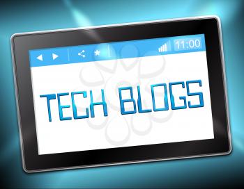 Tech Blogs Tablet Shows Technology Blog 3d Illustration