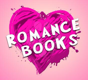 Romance Books Heart Design Means In Love 3d Illustration