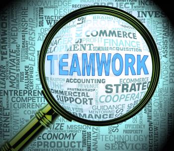 Teamwork Magnifier Meaning Magnification Search And Organized 3d Rendering