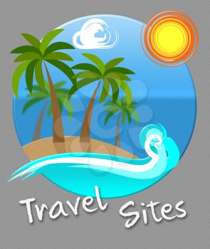 Travel Sites Beach And Sea  Indicates Tours Website Or Trips