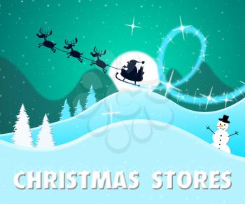 Christmas Stores Santa Scene Shows Xmas Shop 3d Illustration