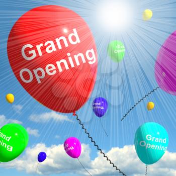 Grand Opening Balloons Shows New Store Launch 3d Rendering