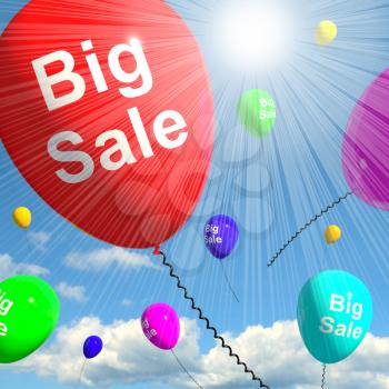Big Sale Balloons In Sky Shows Promotions Discounts 3d Rendering