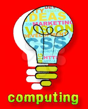 Computing Lightbulb Words Showing Data Program 3d Illustration