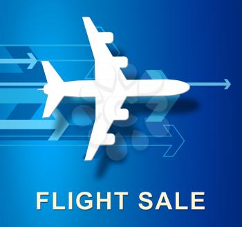 Flight Sale Plane With Arrows Represents Low Cost Flights 3d Illustration