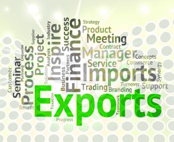 Exports Word Wordcloud Meaning Sell Abroad And Exporting