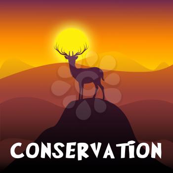 Wildlife Conservation Mountain Scene Shows Animal Preservation 3d Illustration