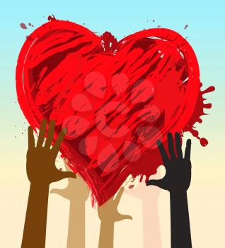Hands Holding Heart Showing Loving Peace 3d Illustration