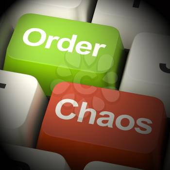 Order Or Chaos Keys Shows Either Organized Or Unorganized 3d Rendering