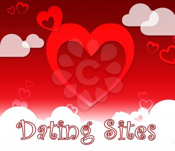 Dating Sites Hearts Indicates Find Love Or Affection