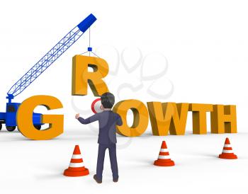 Increase Growth Character Showing Growing Improvement 3d Rendering