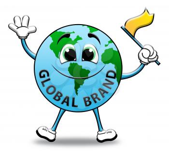 Global Brand Globe Character Means Company Identity 3d Illustration
