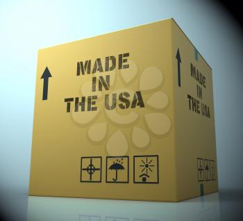 Made In Usa Box Meaning United States Industry 3d Rendering