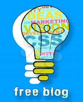 Free Blog Lightbulb Words Meaning Social Media News 3d Illustration