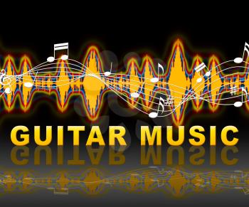 Guitar Music Soundwaves Showing Sound Track And Audio