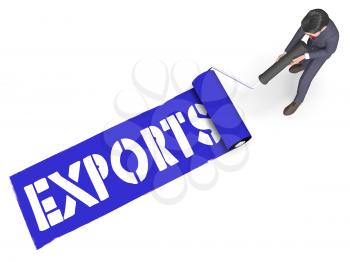 Exports Paint Roller Shows Trading Exporting 3d Rendering