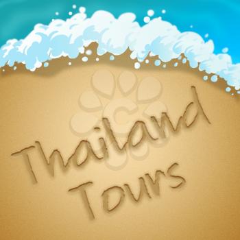 Thailand Tours Beach Sand Means Travel In Asia 3d Illustration