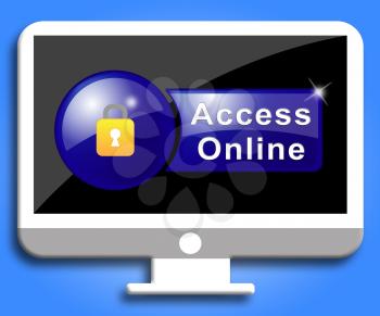 Access Online Screen Padlock Indicates Forbidden Accessible And Entrance