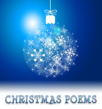Christmas Poems Ball Decoration Means Happy Festive Greeting Verse 