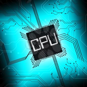 Cpu Microprocesssor Showing Digital Microchip 3d Illustration