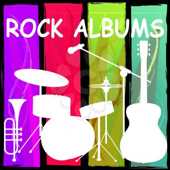 Rock Albums Drum Kit Representing Sound Track And Popular