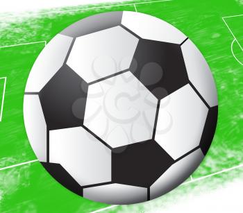 Football Ball Showing Soccer Balls 3d Illustration