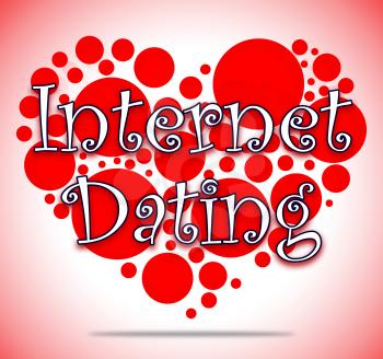 Internet Dating Heart Circles Showing Web Site And Date