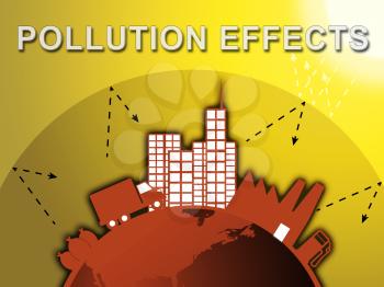 Pollution Effects Around City Means Environment Impact 3d Illustration