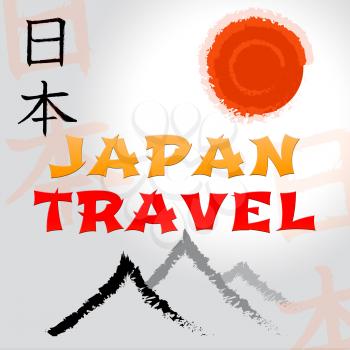 Japan Mountain And Sun Symbols Travel Shows Japanese Guide And Tours