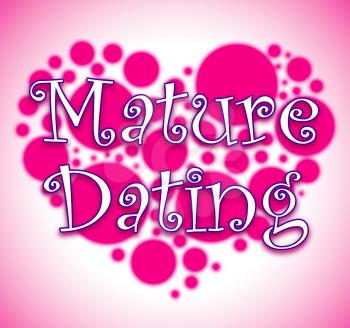 Mature Dating Heart Circles Showing Sweethearts Relationship And Heart