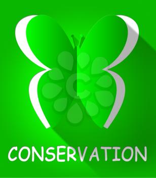 Conservation Butterfly Cutout Shows Natural Preservation 3d Illustration
