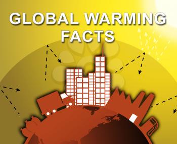 Global Warming Facts Shows Climate Change 3d Illustration