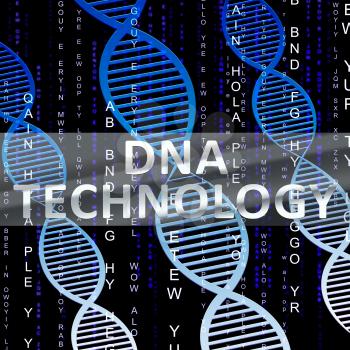 Dna Technology Helix Shows Genetic Tech 3d Illustration