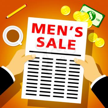 Men's Sale Newsletter Means Mens Offers 3d Illustration