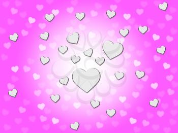 Silver Hearts Pink Background Showing Romantic And Passionate Wallpaper