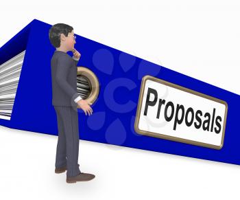 Proposals Folder Meaning Game Plan And Activity 3d Rendering