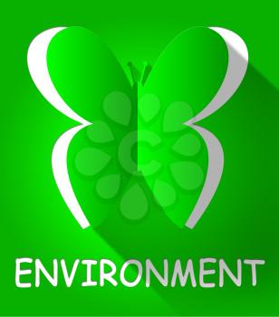 Environment Butterfly Cutout Shows Ecology Nature 3d Illustration