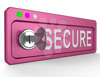 Secure Lock And Key Means Internet Encryption 3d Illustration