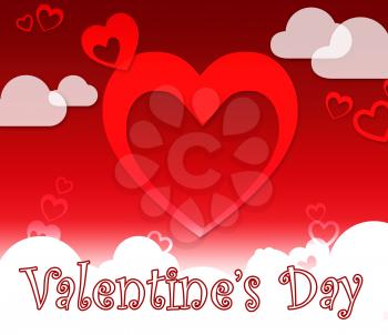 Valentine Day Hearts Shows Love Romance And Celebration