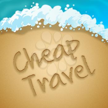 Cheap Travel Beach Sand Represents Low Cost Tours 3d Illustration