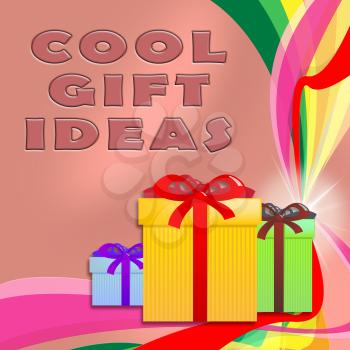 Cool Gift Ideas Boxes Showing Great Present 3d Illustration