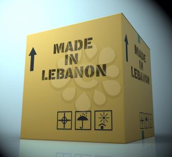 Made In Lebanon Box Representing Lebanese Republic 3d Rendering